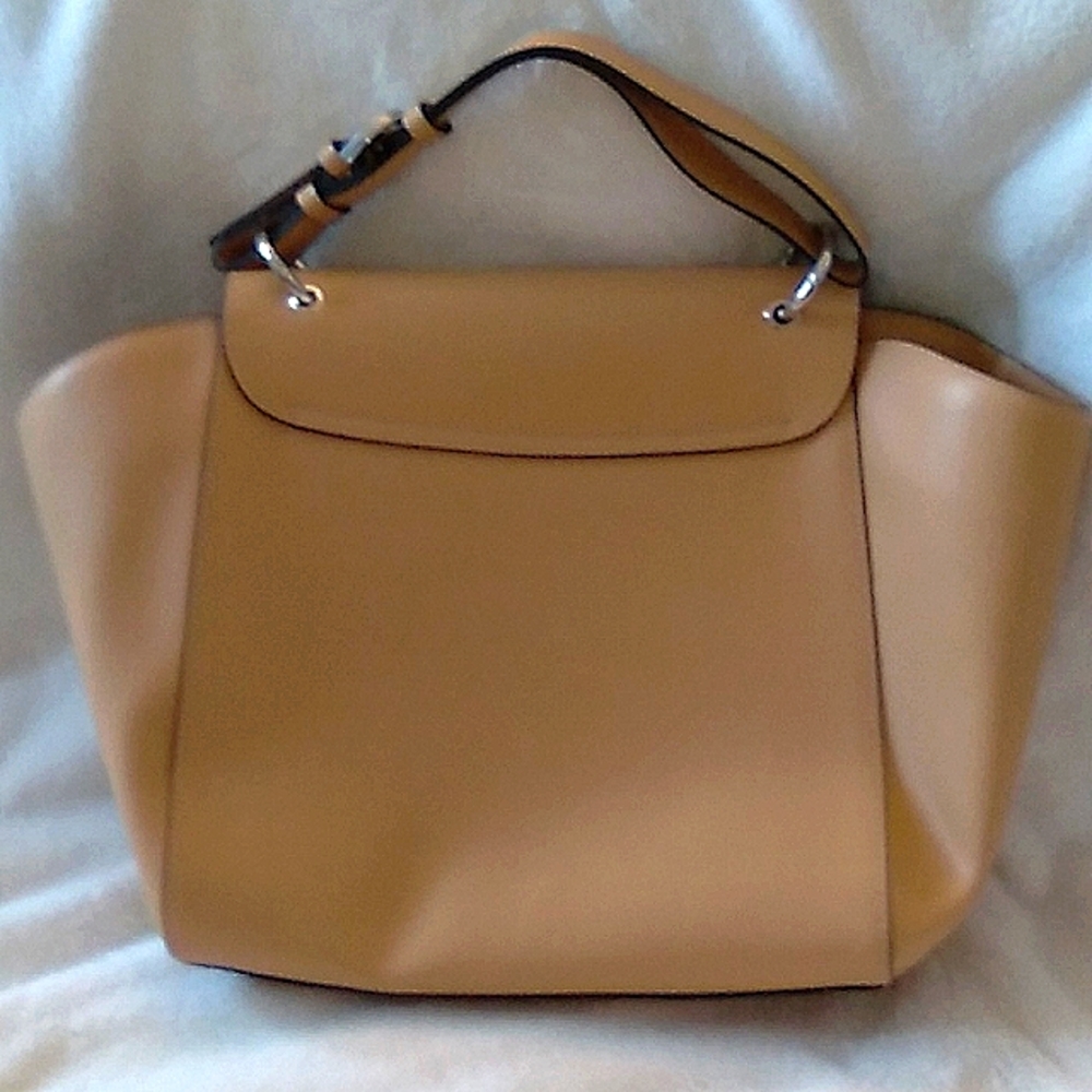 Large Alberta di Canio taupe Italian leather bag. Simply Iconic! - Picture 3 of 7
